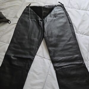 Black Leather Boot Cut Pants